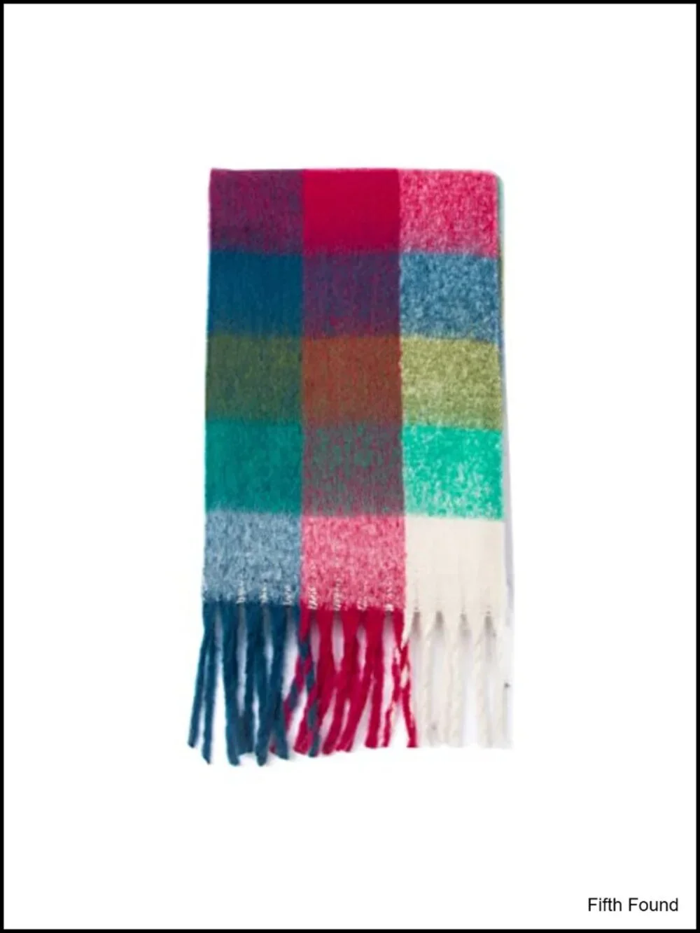 Oversized Plaid Blanket Scarf Chunky Acrylic Winter Wrap